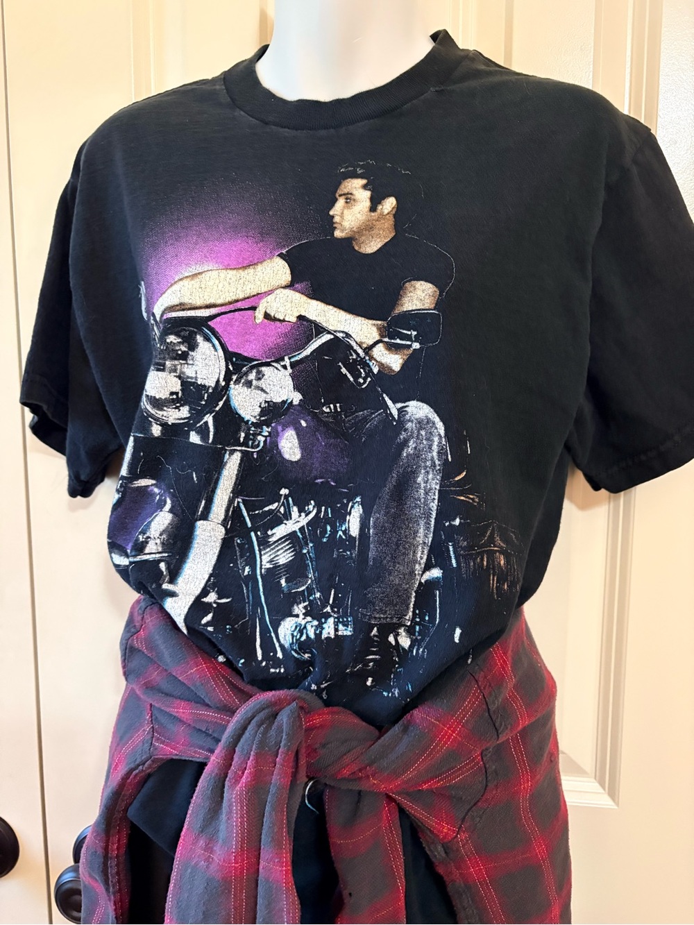 Elvis Black Graphic Motorcycle Tee - unisex  TShirt, size M